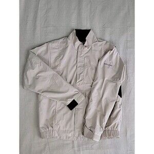 DryJoys Windbreaker Mens M Brown Full Zip Pockets Casual Golf Dad Grandpa Preppy